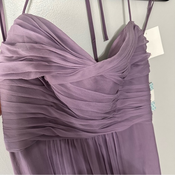 NWT Amsale Crinkle Silk‎ Chiffon Halter Dress Size 14 - Picture 3 of 8